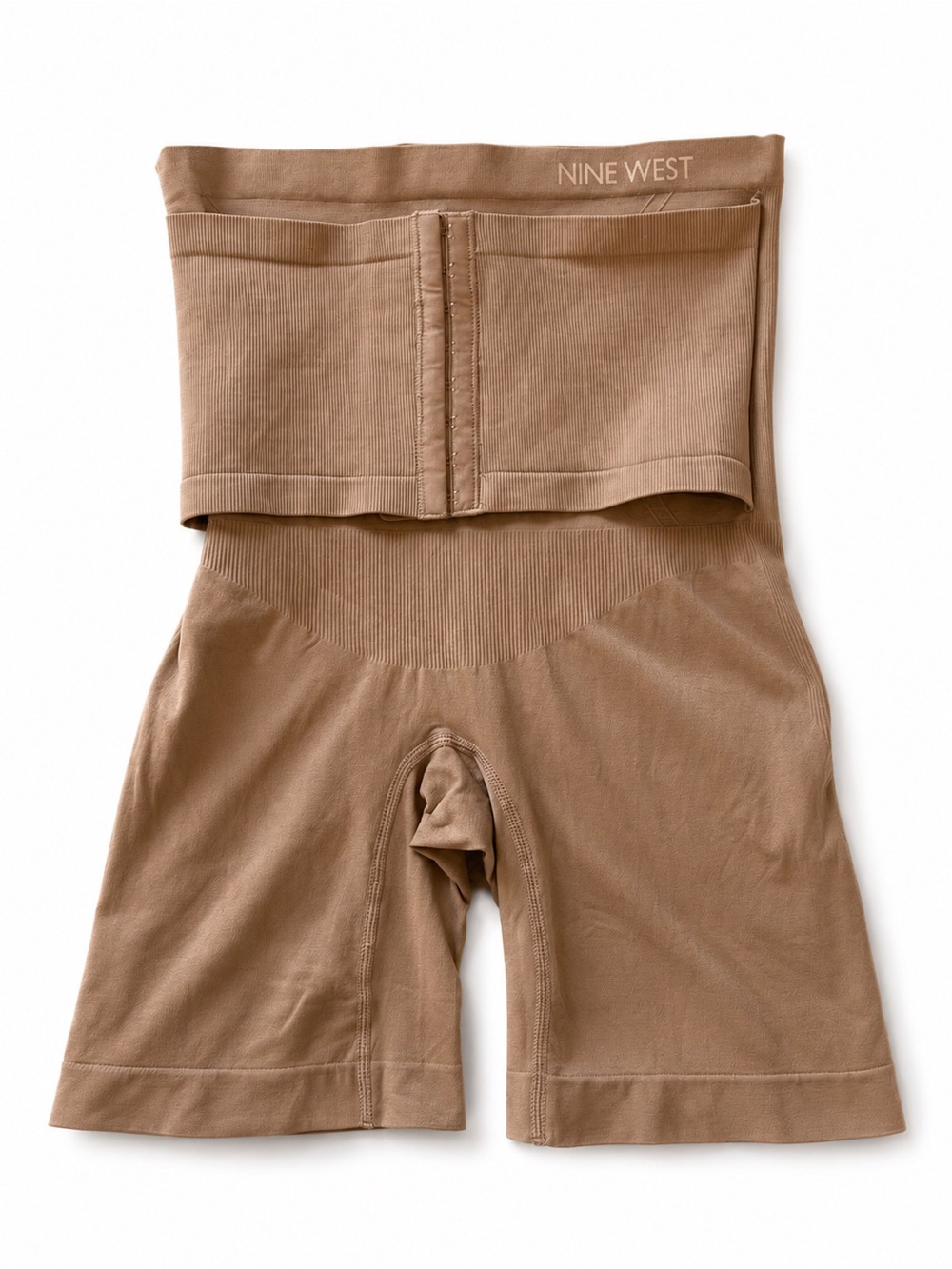 Nine West Nude/Tan High-Waist Shaping Shorts